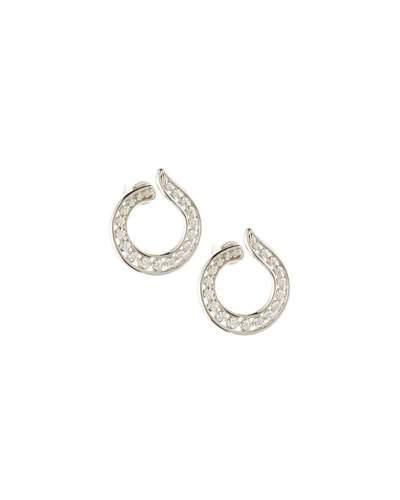 18k Diamond Loop Stud Earrings,