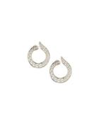 18k Diamond Loop Stud Earrings,