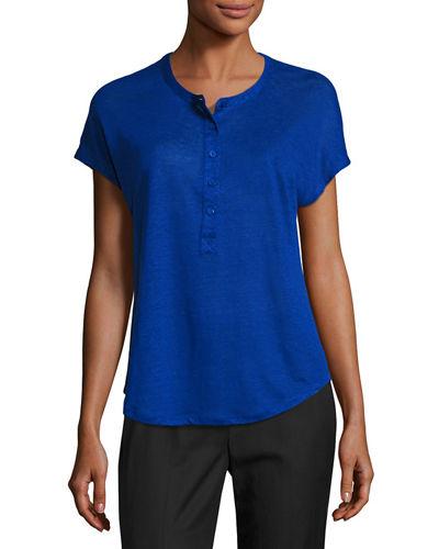 Linen Short-sleeve Henley