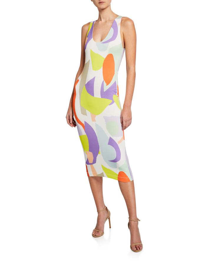 James Scoop-neck Sleeveless Fitted Dress