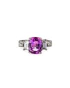 18k White Gold Pink Sapphire & Diamond Ring