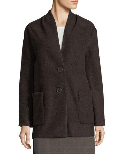 Wool-blend Two-button Cardigan