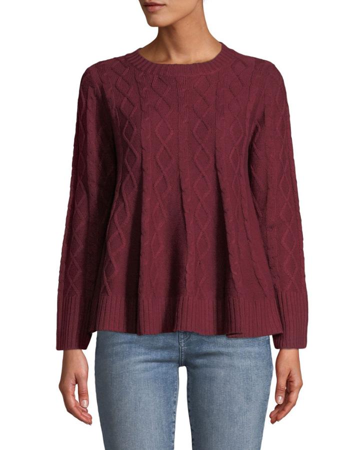 Peplum-hem Cable-knit