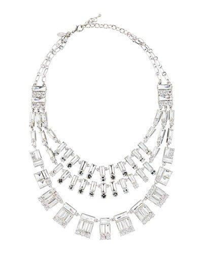 Triple-row Crystal Statement Necklace