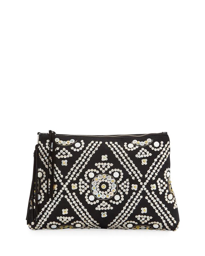 Anastasia Beaded Zip Clutch Bag