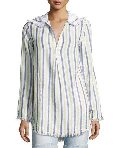 Baja Beach Striped Hoodie, Green
