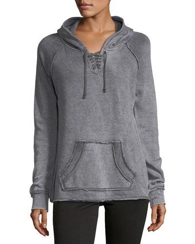 Burnout Lace-up Hooded