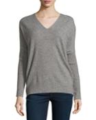 Joie Fryne Cashmere V-neck Sweater, Heather Gray, Women's, Size: Large, Heather Gr