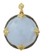 Old World Chalcedony Pendant W/ Diamonds