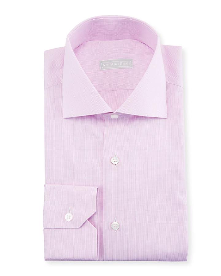 Men's Check Barrel-cuff Dress