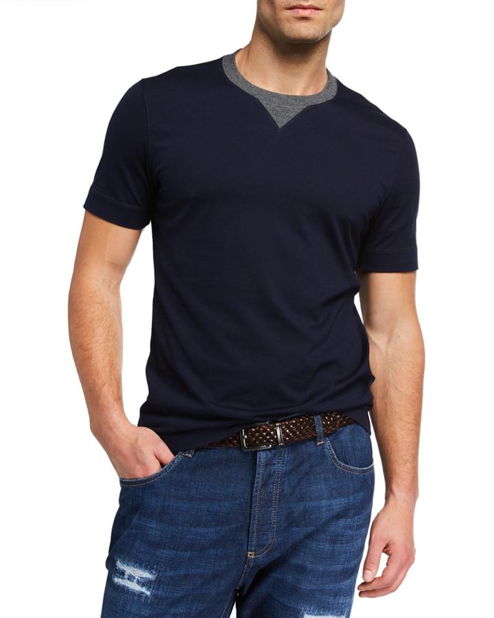 Men's Contrast Trim Baseball T-shirt