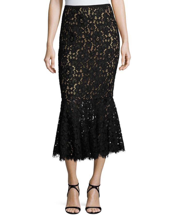 Floral Lace Trumpet Midi