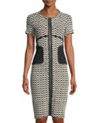 Wavy Super-stretch Zip-front Dress