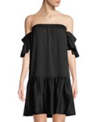 Off-the-shoulder Flutter-sleeve