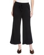 Drapey Wide-leg Ribbed Cropped Pants