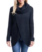 Cowl-neck Long-sleeve High-low