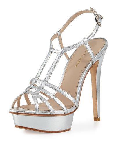 Marble Metallic Strappy Platform