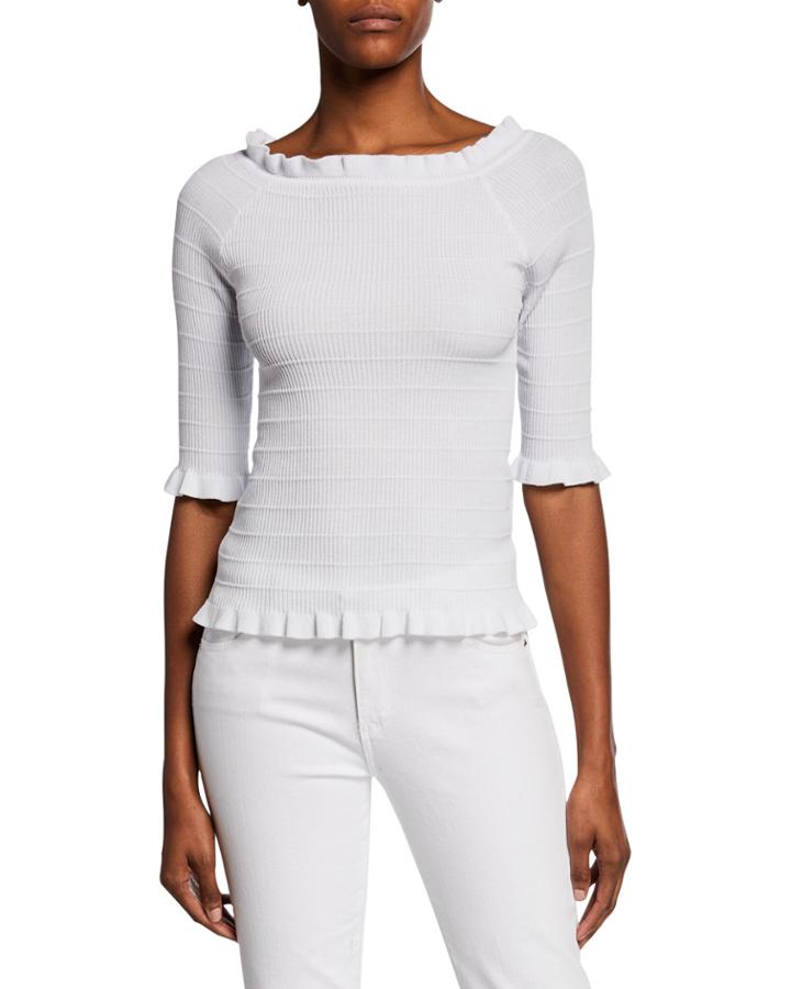 Ribbed Mini Ruffled Top