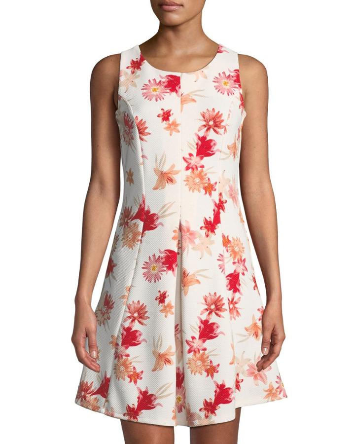 Sleeveless Floral Fit-&-flare Dress