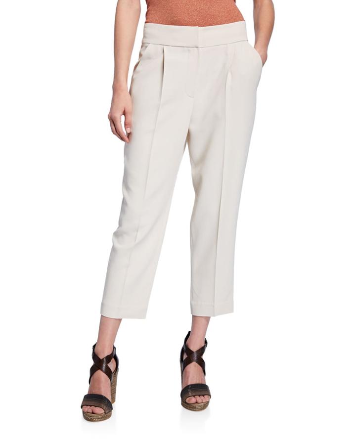 Pleated Cropped Dress Pants