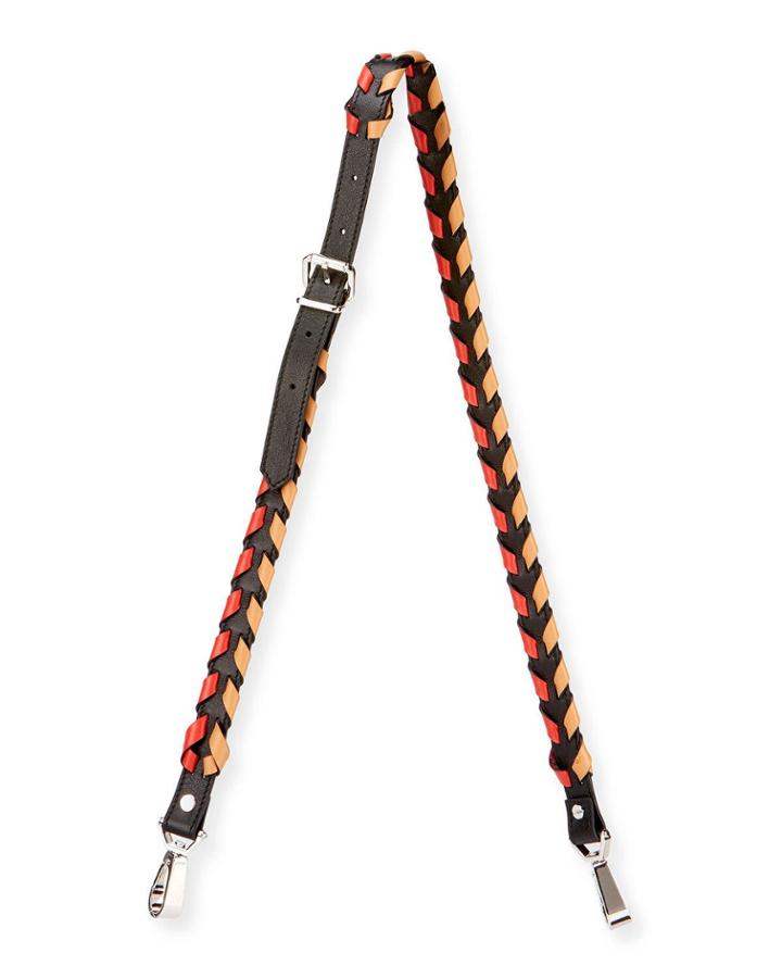 Whipstitched Leather Strap For Handbag, Black/multi