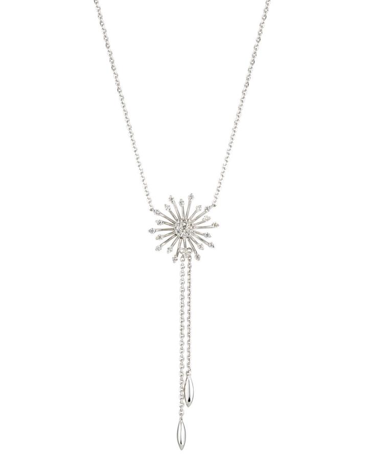 18k White Gold Diamond Starburst Necklace