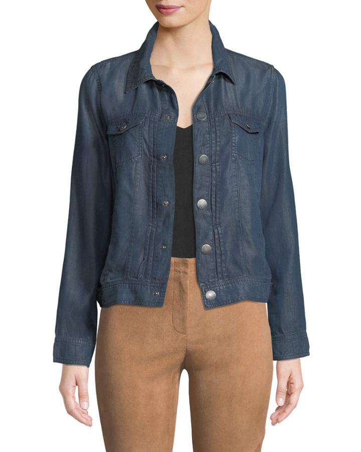 Pintucked Chambray Jacket