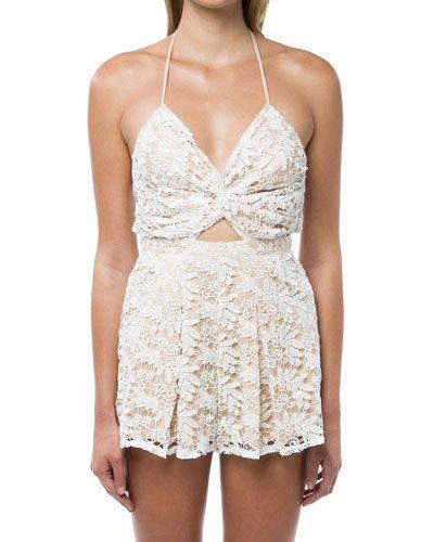 Skinny Dippers Lace Romper Coverup