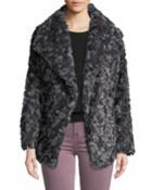 Oversized-collar Faux-fur Jacket