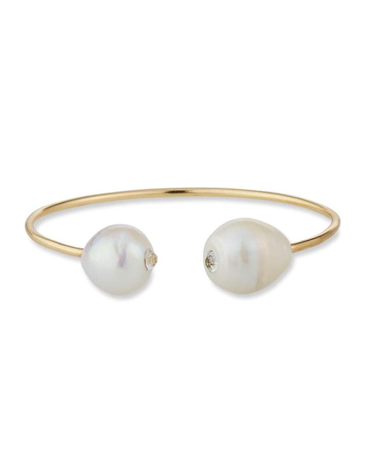 Split Pearly Cuff Bracelet