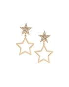 Pave Double-star Crystal Drop Earrings