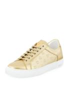 Men's Metallic Logo-stamped Low-top
