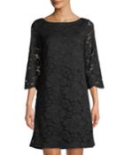 3/4-sleeve Lace Bow-back Dress