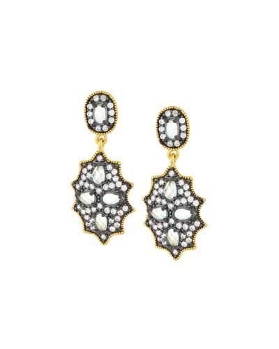 Cz Crystal Shield Drop Earrings