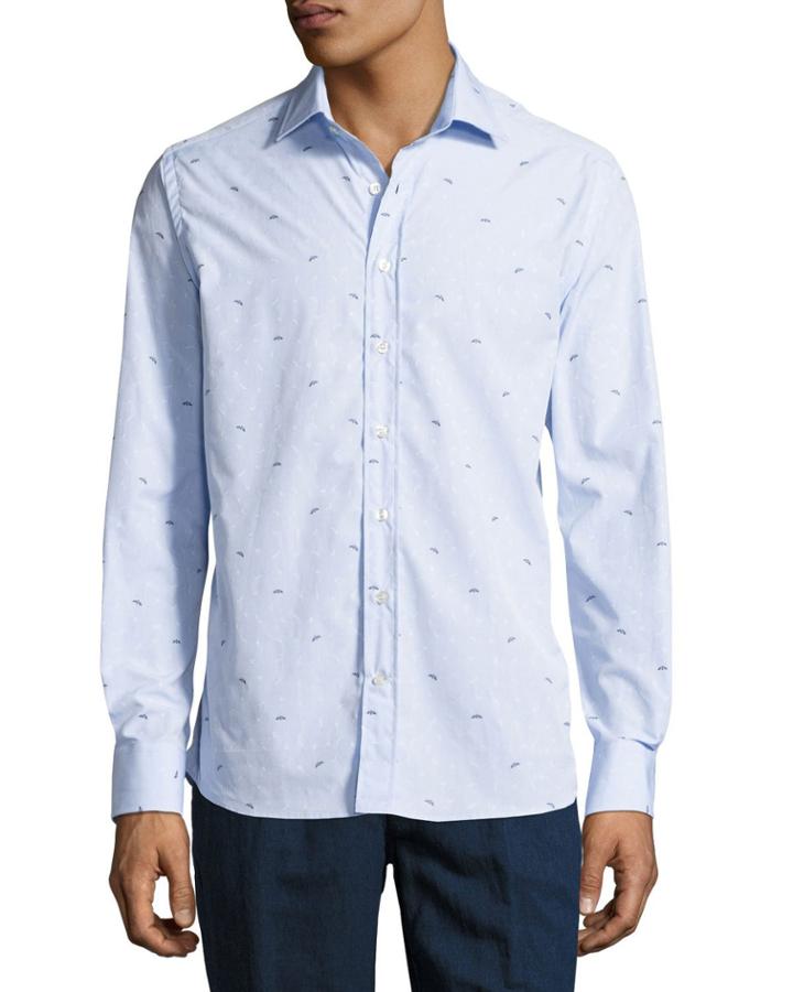 Bird-embroidered Cotton