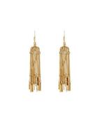 Multi-chain Textured Drop Earrings, Gold