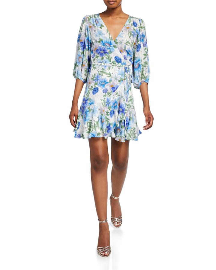 Love Wins Floral Mini Wrap Dress