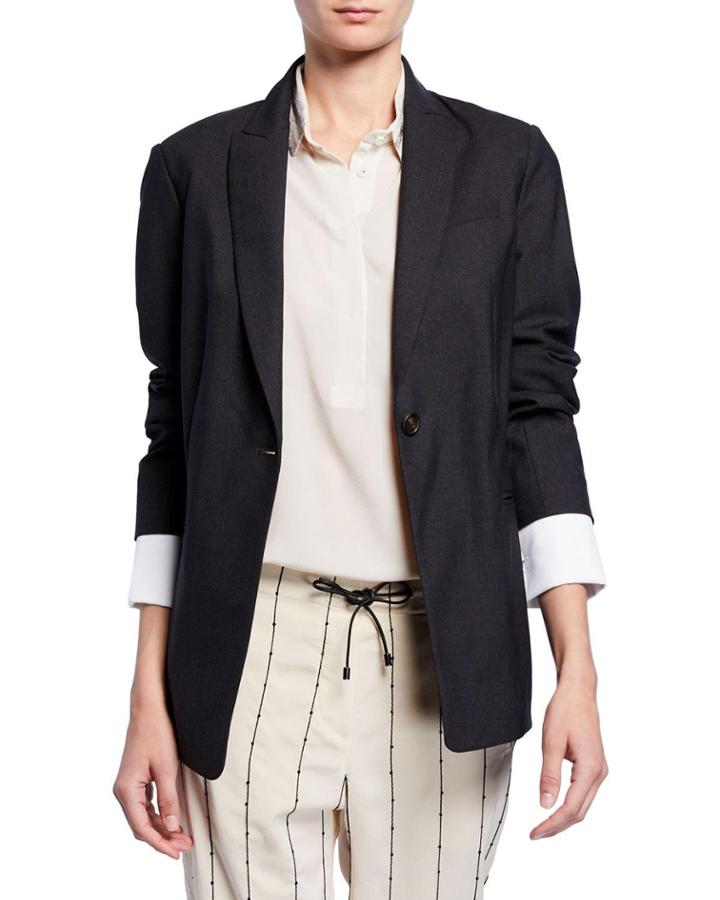 Classic Blazer W/ Contrast Cuffs