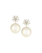 Pearl & Cubic Zirconia Starburst Earrings