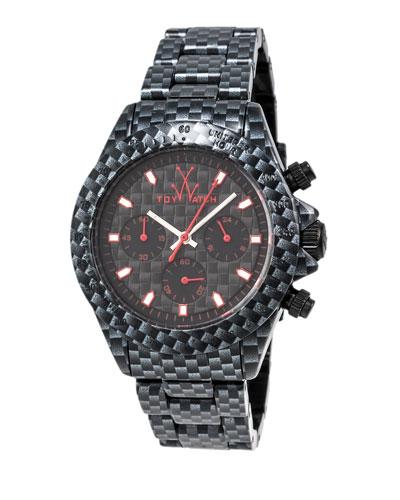 Imprint Carbon Fiber-plasteramic Chronograph Watch, Black