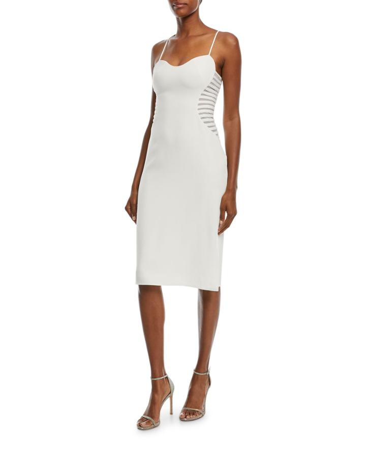 Striped Applique Sweetheart Cocktail Dress