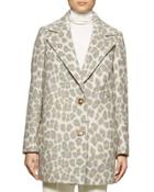 Leopard-print Double-button Coat