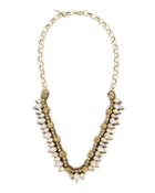 Deepa Gurnani Golden Teardrop V Necklace, Women's,