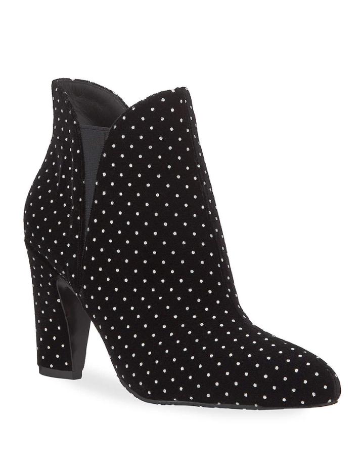 Evita Mini Crystal-embellished Velvet Booties