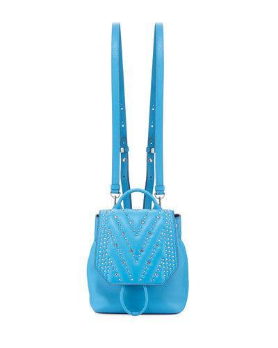 Diamond Disco Embellished Mini Backpack, Blue