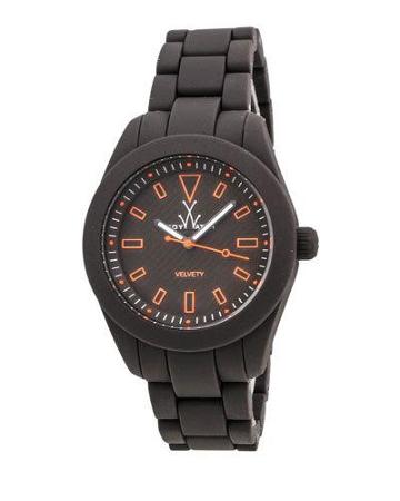 Velvety Bicolor Plasteramic Watch, Gunmetal/orange