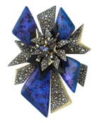 Two-tone Crystal-studded Perennial Punk Pin, Blue