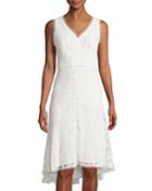 Lace Sheath Dress With High-and-low-hem