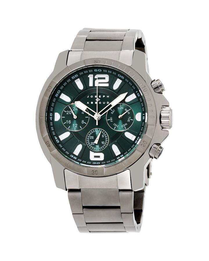 Men's 46mm Chronograph Watch W/ Bracelet, Green/steel