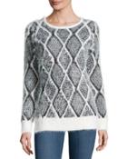 Feather-yarn Long-sleeve Sweater,